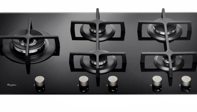WHIRLPOOL GOA 9523/NB – Plaque de cuisson gaz 5 feux verre noir 90 cm